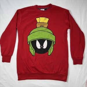 Vintage 90's Looney Tunes  Marvin The Martian Big Face ACME‎ Red Sweatshirt